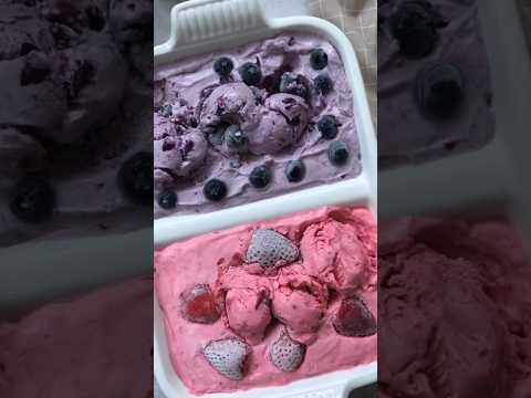 Strawberry and Blueberry Ice Cream #shorts
