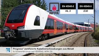 Progress® Kabelverschraubungen für Schienenfahrzeuge nach EN 45545