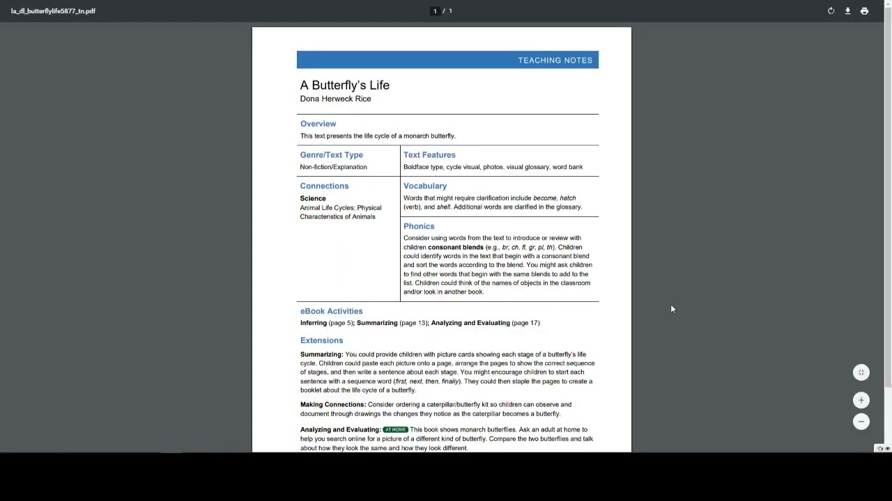 Spark Reading - Teaching Notes (Teacher)