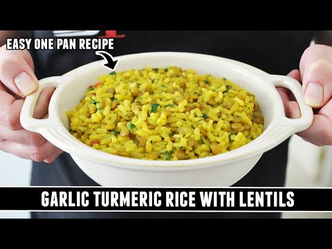 GARLIC Turmeric Rice with Lentils | A HEALTHY and Complete Meal