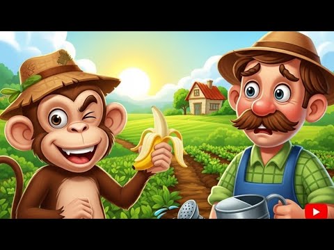 बंदर और किसान की कहानी   मज़ेदार हिंदी Cartoon Video | Cartoon video | comedy cartoon video |