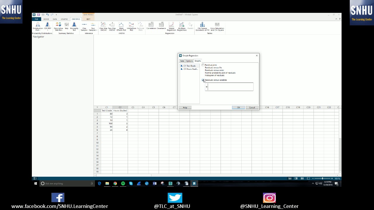 SNHU Learning Center Tutorial - Linear Regression