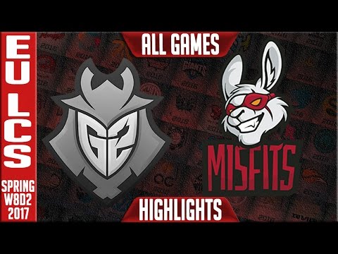 G2 vs Misfits All Games Highlights - EU LCS W8D2 Spring 2017 - G2 vs MSF All Games