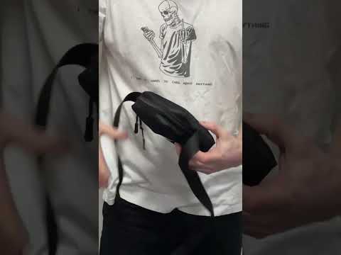 Барсетка через плечо маленькая \ сумка - бананка "Adidas Classic Mini" черная с принтом Адидас - фото 1 - id-p2205000491