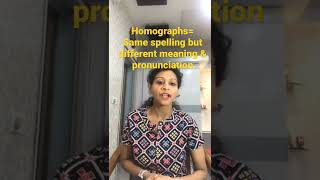 Homographs | same spelling but different meaning & different pronunciation |
