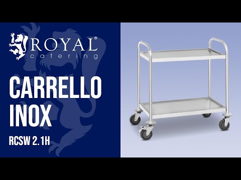 Video - Carrello inox - 2 ripiani - Ripiano: 68 x 38 cm - 300 kg - Royal Catering