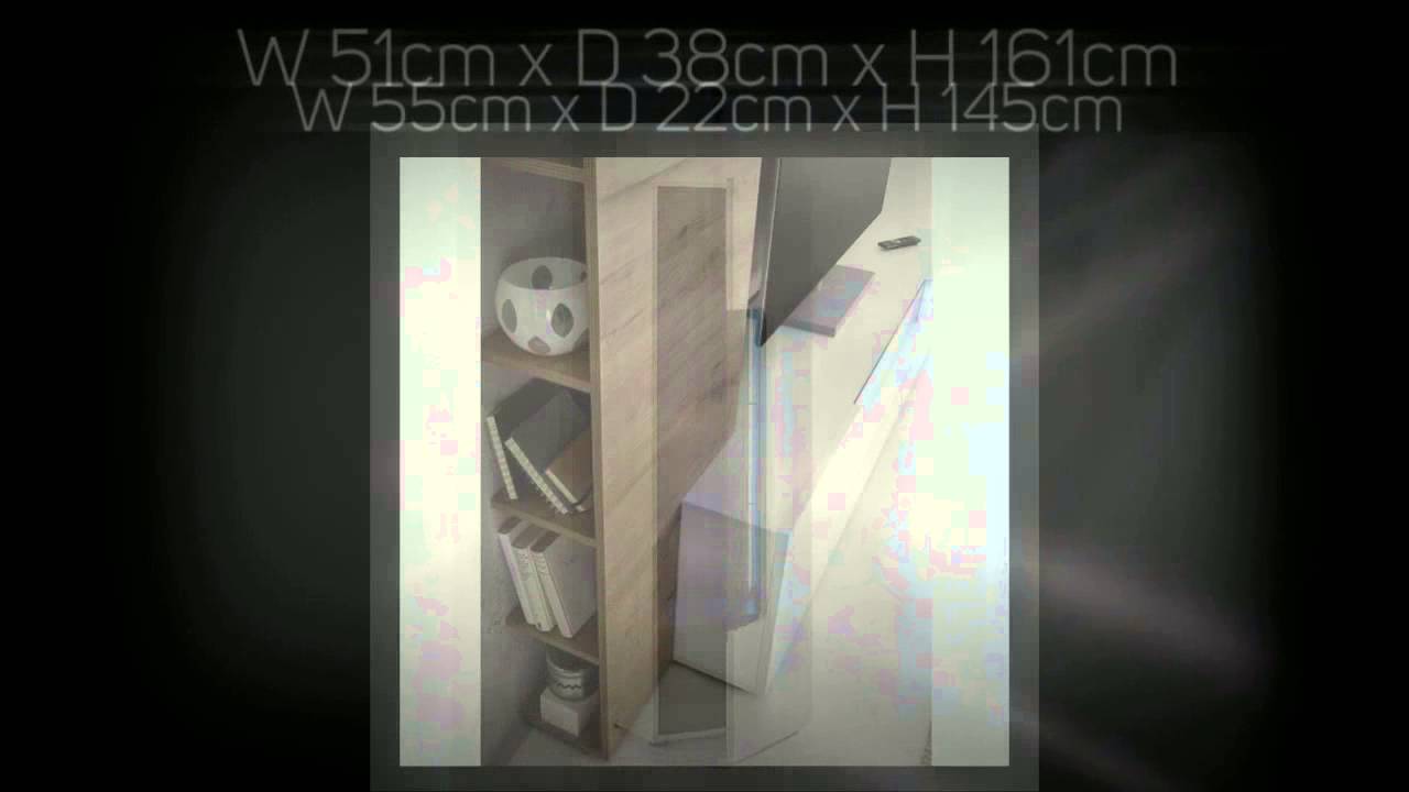 Watch video GENIE LIVING ROOM SET 3 IN WHITE HIGH GLOSS AND OAK WITH LED Now GENIE LIVING ROOM SET 3 IN WHITE HIGH GLOSS AND OAK WITH LED