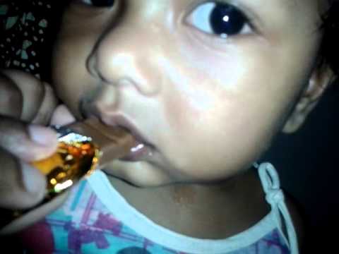 Aroosh enjoying chocolate