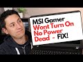 MSI Laptop Computer Dead No Power Wont Turn On Fix