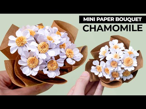Easy DIY Miniature Paper Flower Bouquet (DIY Chamomile Paper Flower, Mini Daisy Flowers)