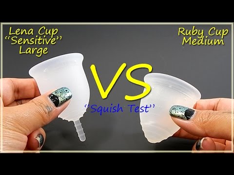 Lena Cup Sensitive Lg vs Ruby Cup Med "Squish Test" - Menstrual Cups