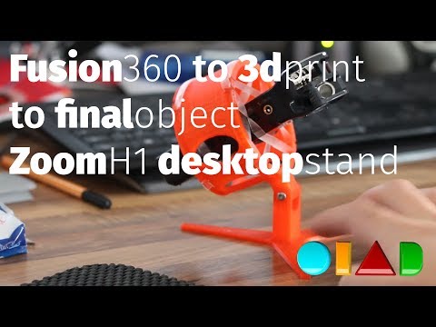 Zoom H1 mount - design, model in fusion 360,  3d print, assemble