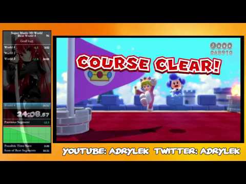 Super Mario 3D World Beat World 4 Speedrun in 36:39 [WR]