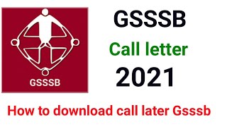 Gsssb call letter out | admit card out 2021 |