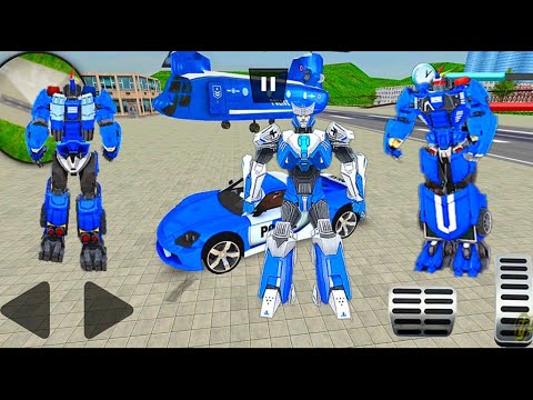 US Police Robot Car Transform: Helicopter Transport Robot Transform Game #2 - Android Gameplay