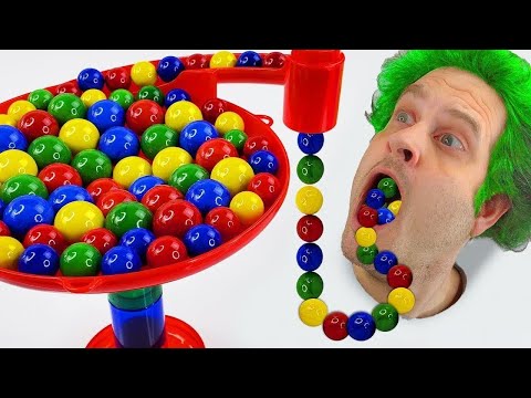 Marble Run Race💖 HABA Slope🎈 Dump Truck & Garbage Truck # 0459