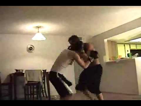 2 pissed off friends goin at it with gloves on.