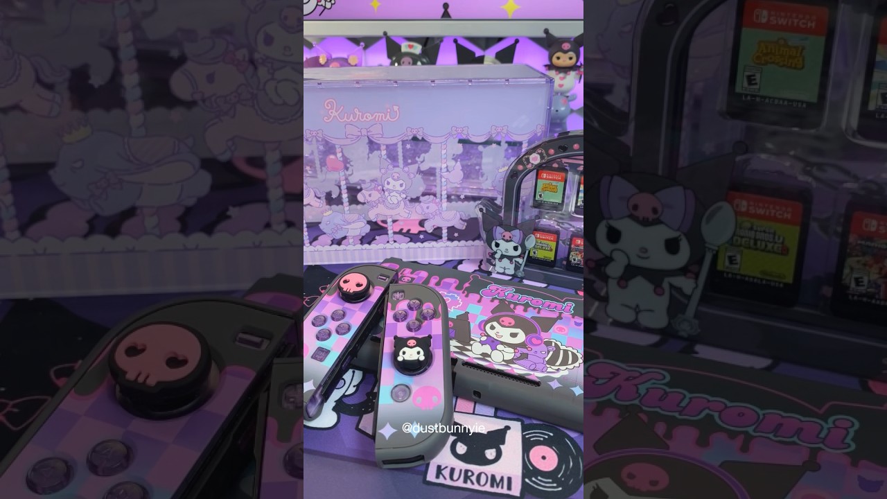 kuromi switch!! from @wishavenofficial4997 🖤💜🖤 #kuromi #sanrio #asmr #cute #unboxing #nintendo