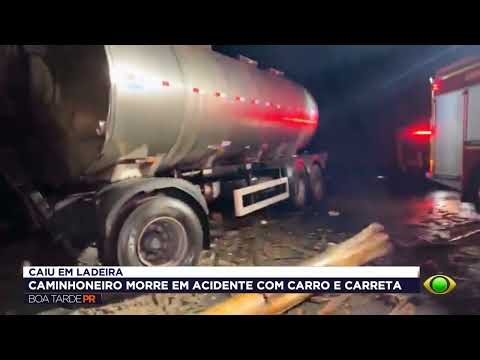 Caminhoneiro morre em acidente na PR-151 entre Ponta Grossa e Palmeira
