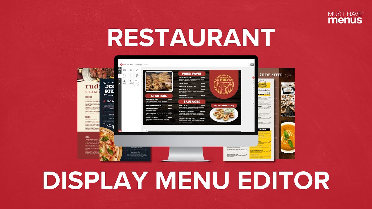 Top Restaurant Digital Display Menu Board Designer and Editor - MustHaveMenus