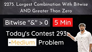 YouTube video 'Leetcode 2275. Largest Combination Bitwise & greater than Zero | Hindi'