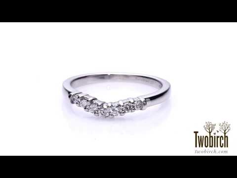 Graduated Shared Prong Seven Stone Contour Anniversary Wedding Ring - TwoBirch TB-CR-0050-WG-E