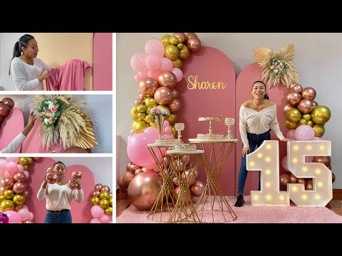 Como hacer un Arco de Globos e instalarlo en un Panel Doble - Decoración 15 Años