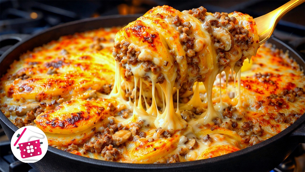Este é o meu jantar de batatas favorito Carne moída cremosa com batatas em uma única panela