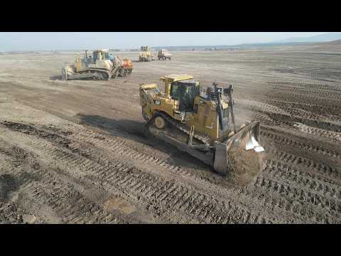Cat D9T Bulldozers Leveling Huge Old Mine for Rehabilitation | Amazing Operator Skills - 4K Drone