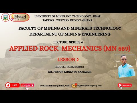 APPLIED ROCK MECHANICS | LECTURE SERIES 4 - LESSON 2