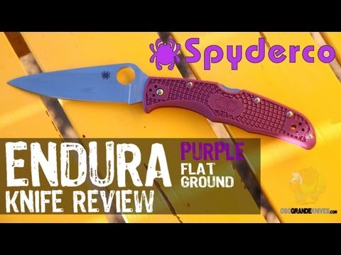 Spyderco Endura Flat Ground Purple C10FPPR Knife Review | OsoGrandeKnives