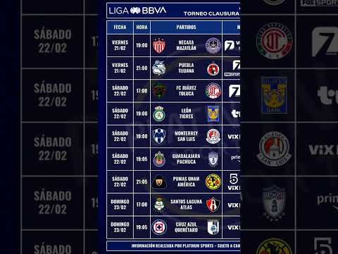 JORNADA 8 EN LA LIGA MX DIAS, HORARIOS Y CANALES QUE TRANSMITEN LOS JUEGOS