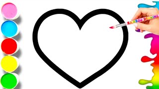How To Draw A Colorful Heart Shape❤️ | Easy Heart Shape Drawing For Kids | Step by Step Tutorial🌈