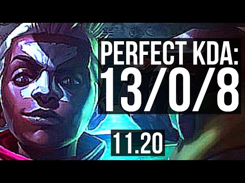 EKKO vs QIYANA (JUNGLE) | 13/0/8, Legendary, Rank 7 Ekko | EUW Challenger | v11.20