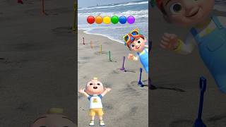 Download lagu Learn Colors Red🔴 Blue🔵 Green🟢 at the Beach! CoComelon Toys! #shorts mp3