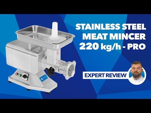 video - Stainless Steel Meat Grinder - 220 kg/hr - PRO