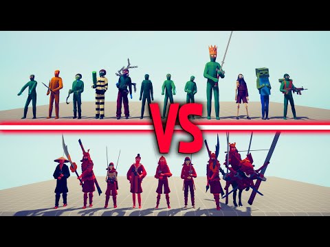 SAMURAI TEAM vs ZOMBIES TEAM - Totally Accurate Battle Simulator | TABS