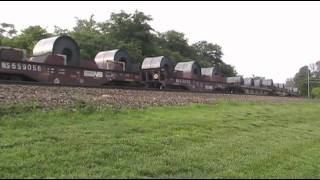 preview picture of video 'Norfolk Southern SB Steel coil train Erlanger Ky 6-25-11'
