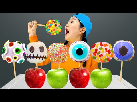 How to Make Colorful Chocolate Apples! 푸드 챌린지 Mukbang by HUBABI