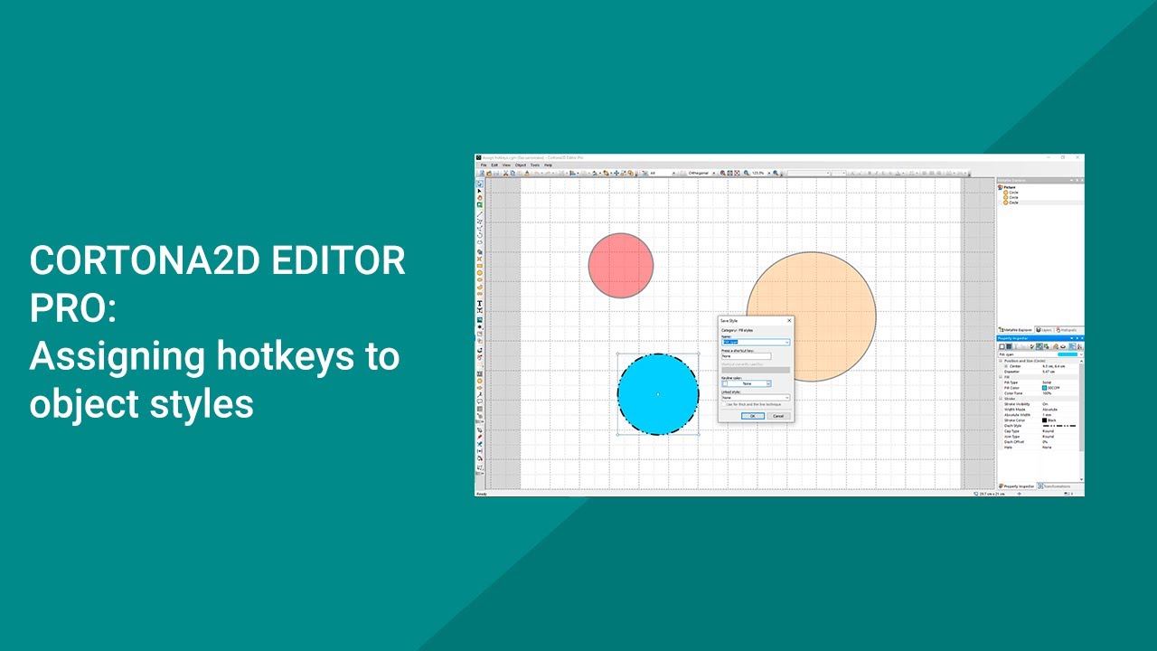 Cortona2D Editor Pro Tutorial: Assigning hotkeys to object styles