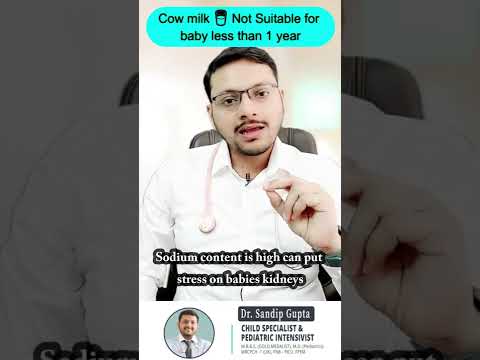 Cow milk 🥛 Not Suitable for baby less than 1 year | Dr. Sandip Gupta #shorts