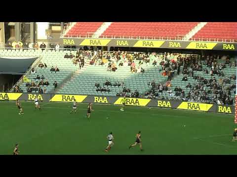 Port's Cam Sutcliffe kicks a beauty from the boundary - 2nd Semi Final