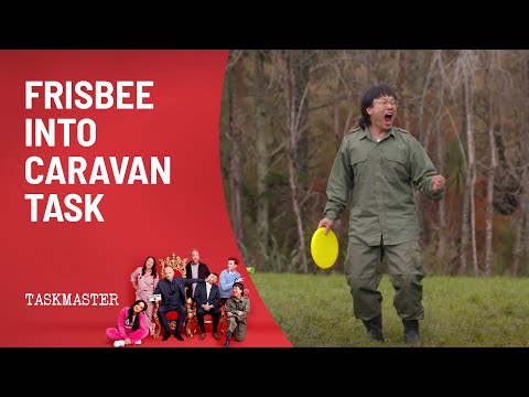 Throw A Frisbee Into The Caravan Task | Taskmaster Australia | Channel 10