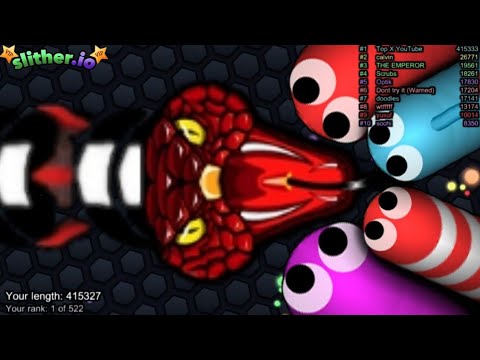 Slither.io A.I. Red Cobra Vs All Snakes - Epic Skin Slitherio Vip Devil Best Gameplay - Infinity