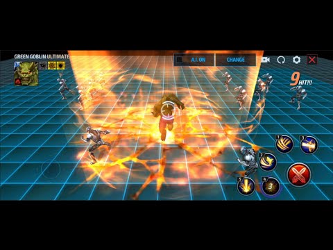 Green Goblin in Ultimate suit skills preview | Marvel Future Fight