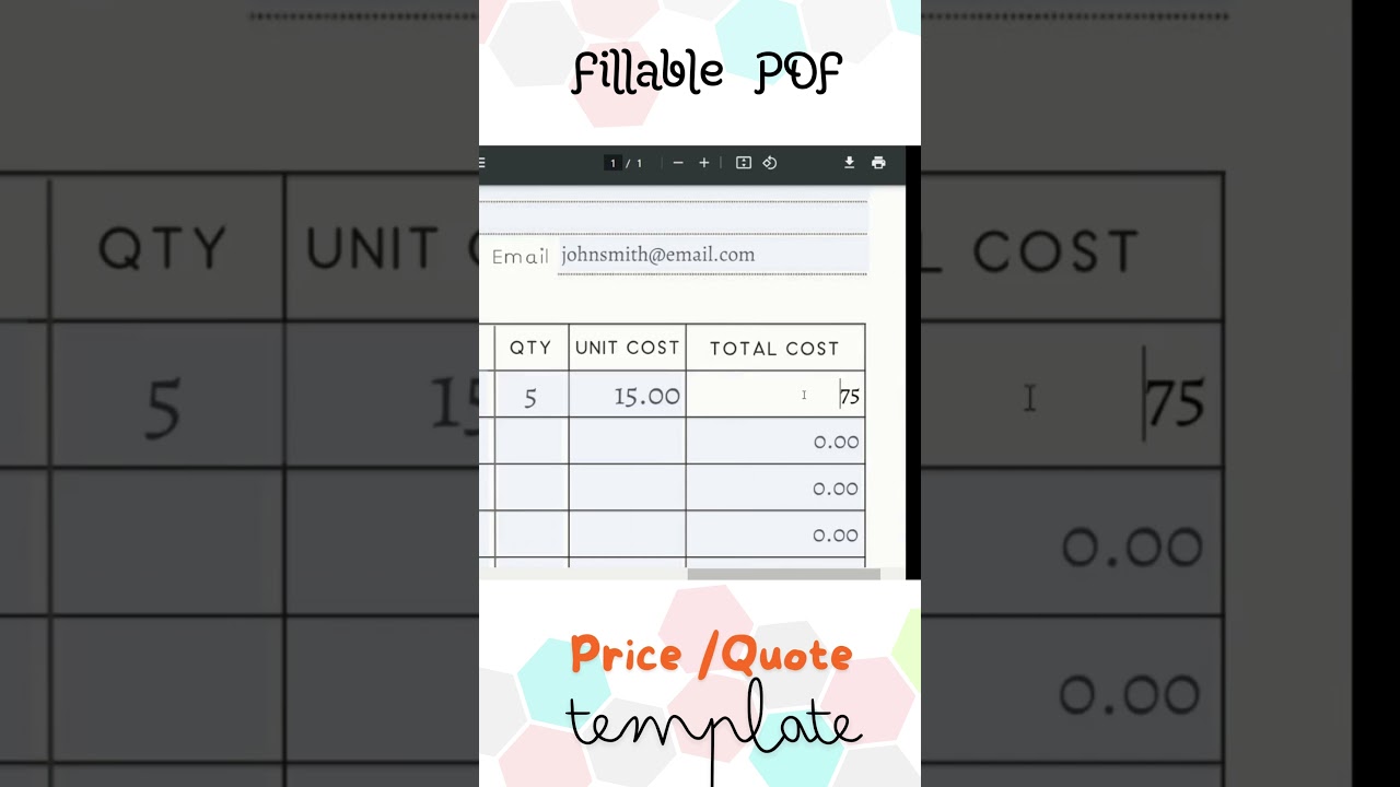 Price Quote Fillable PDF Template #template #quote #fillable #form