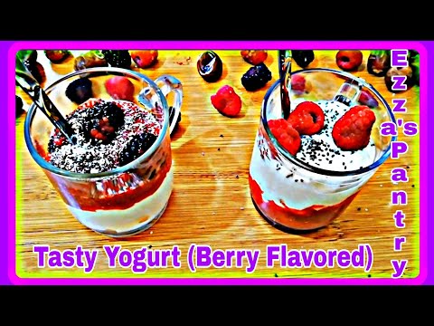 How to make Super Easy Yougurt (berry flavoured) By |Ezza's Pantry|