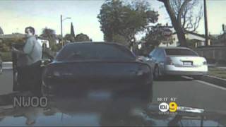 Video: Carjacking suspect parks between 2 cruisers