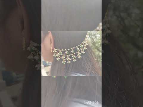 Red or green german silver 3 layers small pearl with beaded ...