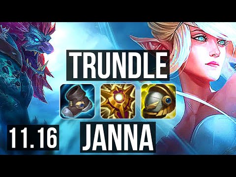 TRUNDLE & Jhin vs JANNA & Karthus (SUPPORT) | Rank 2 Trundle, 2/2/15 | EUW Challenger | v11.16